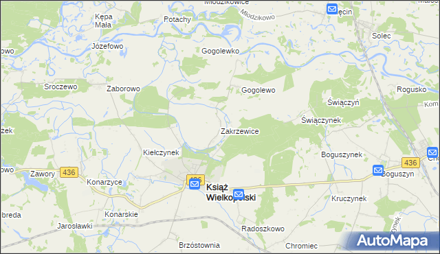 mapa Zakrzewice, Zakrzewice na mapie Targeo