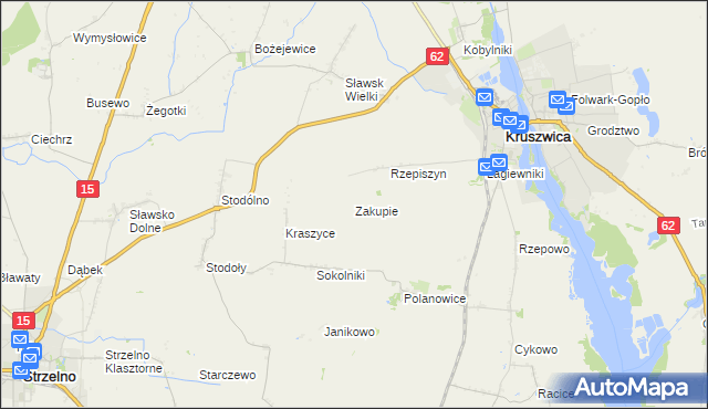 mapa Zakupie, Zakupie na mapie Targeo