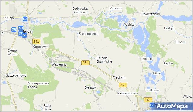 mapa Zalesie Barcińskie, Zalesie Barcińskie na mapie Targeo