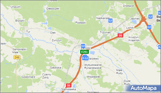 mapa Zamość gmina Szubin, Zamość gmina Szubin na mapie Targeo