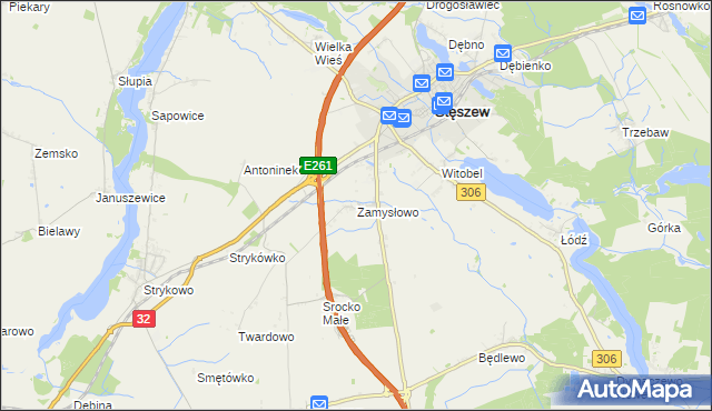mapa Zamysłowo, Zamysłowo na mapie Targeo