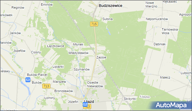 mapa Zaosie, Zaosie na mapie Targeo