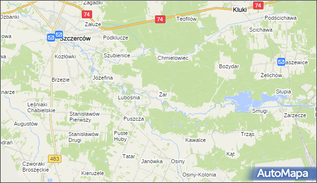 mapa Żar, Żar na mapie Targeo