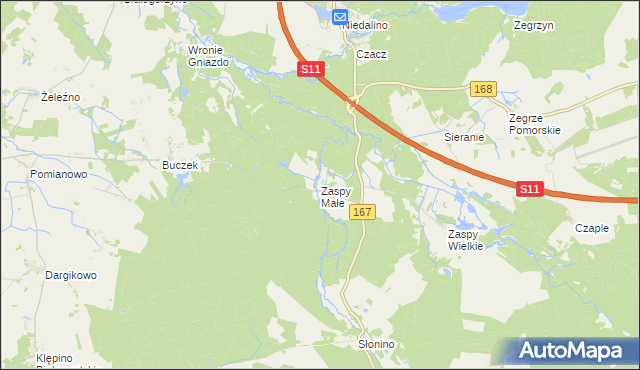 mapa Zaspy Małe, Zaspy Małe na mapie Targeo