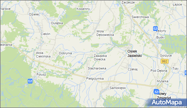 mapa Zawadka Osiecka, Zawadka Osiecka na mapie Targeo