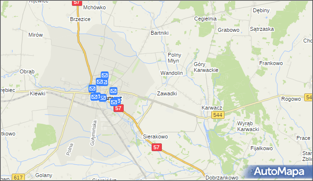 mapa Zawadki gmina Przasnysz, Zawadki gmina Przasnysz na mapie Targeo