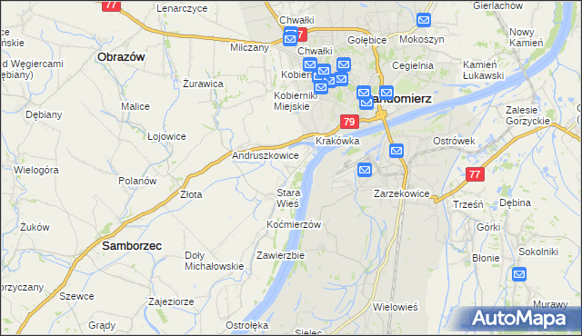 mapa Zawisełcze, Zawisełcze na mapie Targeo