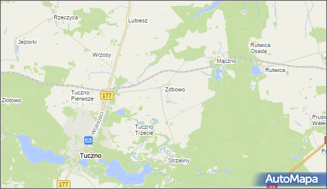mapa Zdbowo Osada, Zdbowo Osada na mapie Targeo