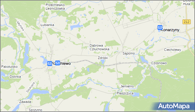 mapa Zdrójki gmina Przechlewo, Zdrójki gmina Przechlewo na mapie Targeo