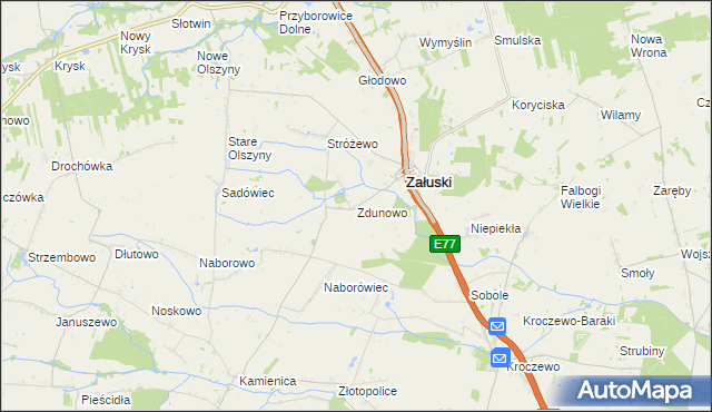 mapa Zdunowo gmina Załuski, Zdunowo gmina Załuski na mapie Targeo
