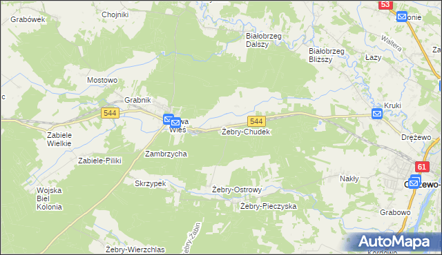 mapa Żebry-Chudek, Żebry-Chudek na mapie Targeo