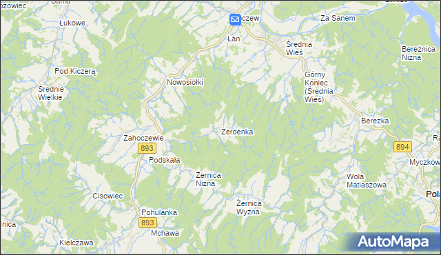 mapa Żerdenka, Żerdenka na mapie Targeo