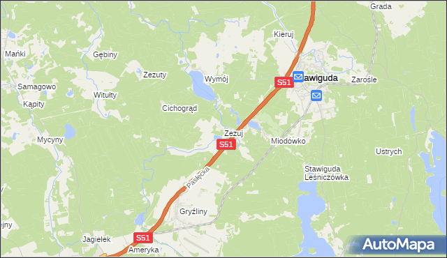 mapa Zezuj, Zezuj na mapie Targeo