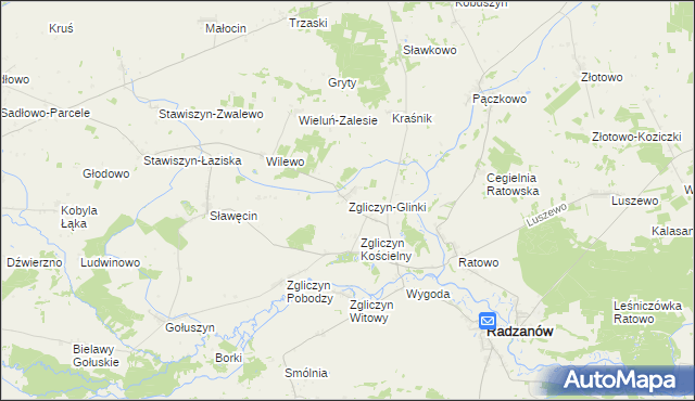 mapa Zgliczyn-Glinki, Zgliczyn-Glinki na mapie Targeo