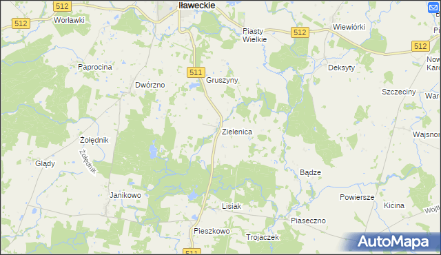 mapa Zielenica gmina Górowo Iławeckie, Zielenica gmina Górowo Iławeckie na mapie Targeo