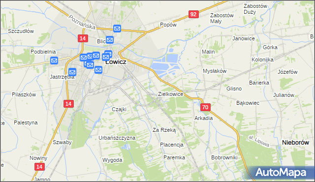 mapa Zielkowice, Zielkowice na mapie Targeo