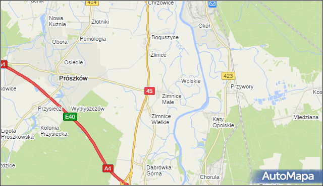 mapa Zimnice Małe, Zimnice Małe na mapie Targeo