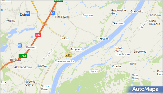 mapa Zła Wieś gmina Dobrcz, Zła Wieś gmina Dobrcz na mapie Targeo