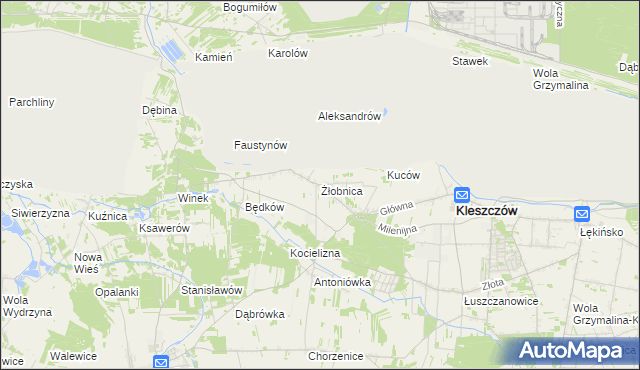 mapa Żłobnica, Żłobnica na mapie Targeo