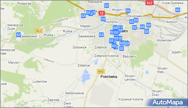 mapa Żółtańce-Kolonia, Żółtańce-Kolonia na mapie Targeo