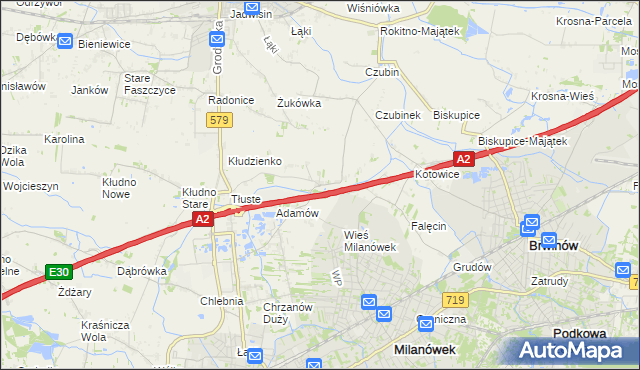 mapa Żuków gmina Grodzisk Mazowiecki, Żuków gmina Grodzisk Mazowiecki na mapie Targeo