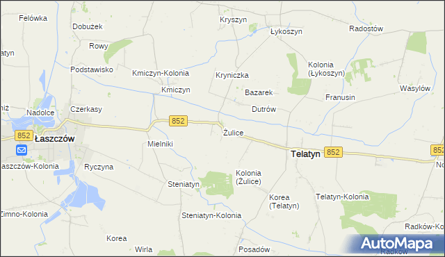 mapa Żulice, Żulice na mapie Targeo