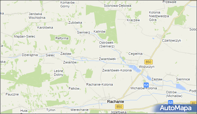 mapa Zwiartówek, Zwiartówek na mapie Targeo