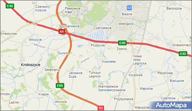 mapa Babin gmina Krotoszyce, Babin gmina Krotoszyce na mapie Targeo