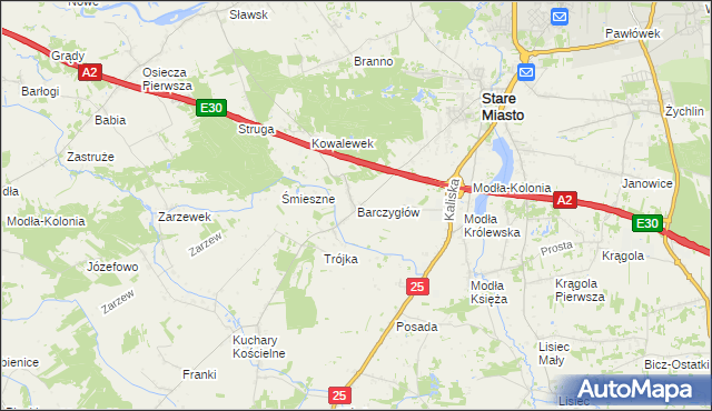 mapa Barczygłów, Barczygłów na mapie Targeo