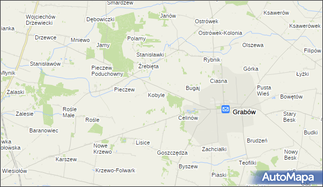 mapa Biała Góra gmina Grabów, Biała Góra gmina Grabów na mapie Targeo