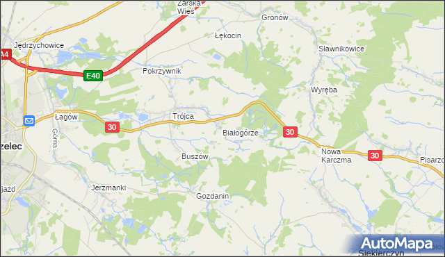 mapa Białogórze, Białogórze na mapie Targeo