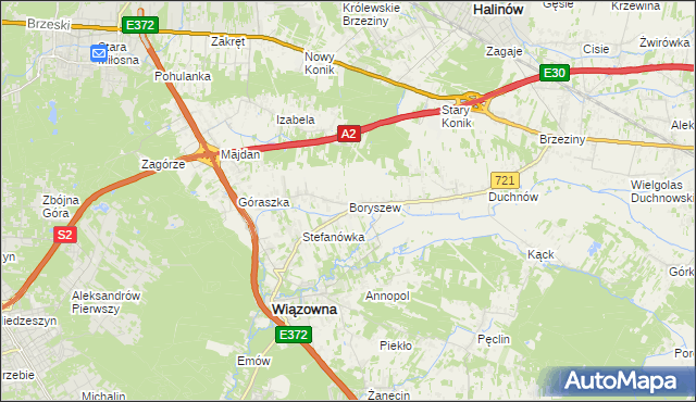 mapa Boryszew, Boryszew na mapie Targeo