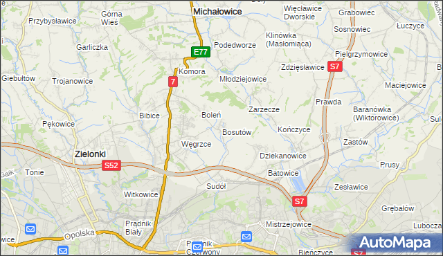 mapa Bosutów, Bosutów na mapie Targeo