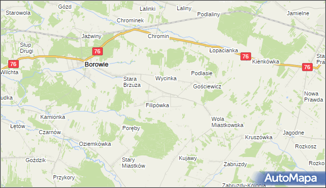 mapa Brzuskowola, Brzuskowola na mapie Targeo