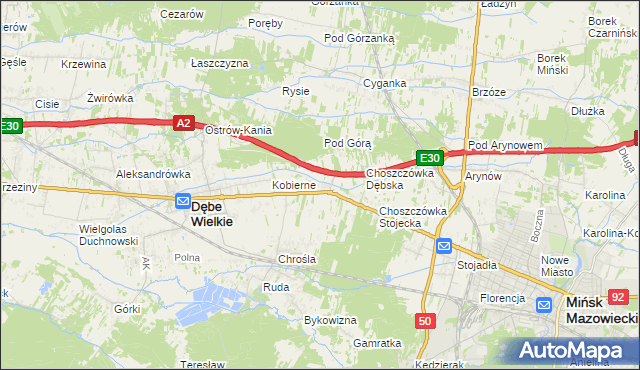 mapa Choszczówka Rudzka, Choszczówka Rudzka na mapie Targeo