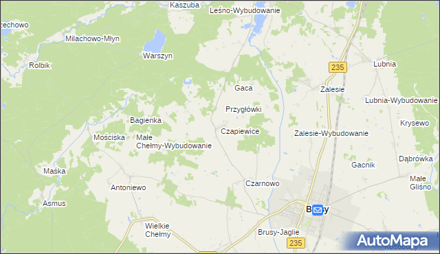 mapa Czapiewice, Czapiewice na mapie Targeo