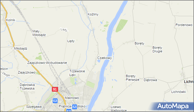 mapa Czatkowy, Czatkowy na mapie Targeo