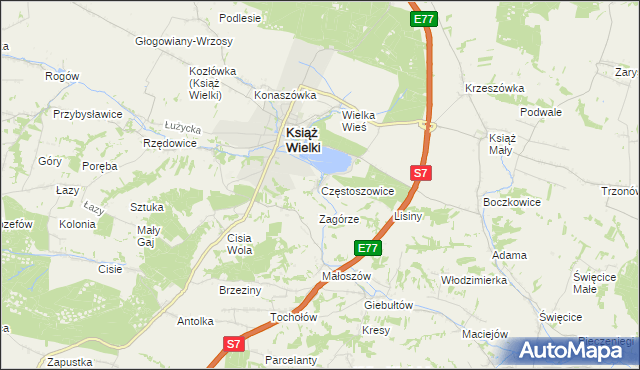 mapa Częstoszowice, Częstoszowice na mapie Targeo