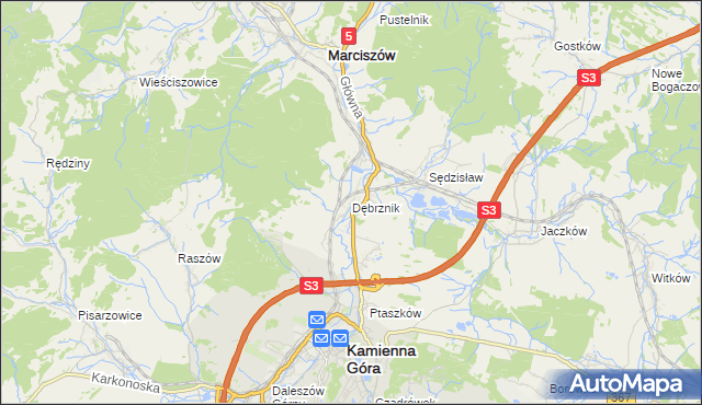 mapa Dębrznik, Dębrznik na mapie Targeo