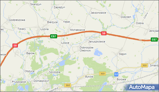 mapa Dobroszów Oleśnicki, Dobroszów Oleśnicki na mapie Targeo