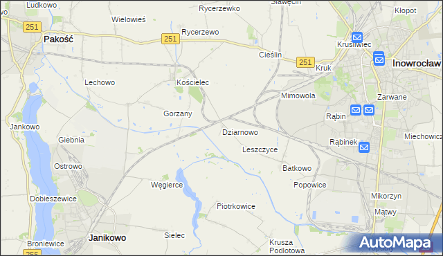 mapa Dziarnowo gmina Pakość, Dziarnowo gmina Pakość na mapie Targeo