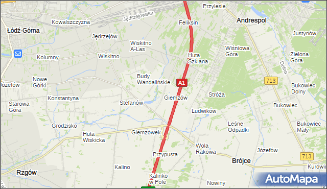 mapa Giemzów, Giemzów na mapie Targeo