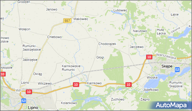 mapa Głogi, Głogi na mapie Targeo