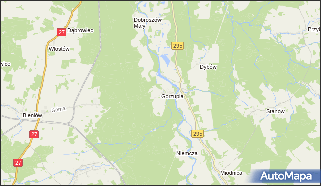 mapa Gorzupia gmina Żagań, Gorzupia gmina Żagań na mapie Targeo