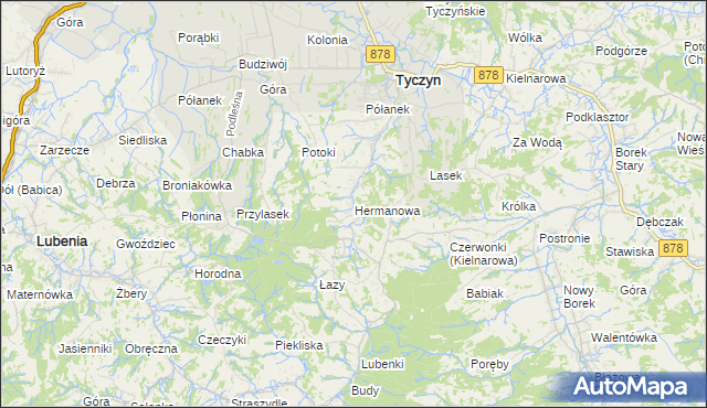 mapa Hermanowa, Hermanowa na mapie Targeo