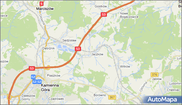 mapa Jaczków, Jaczków na mapie Targeo