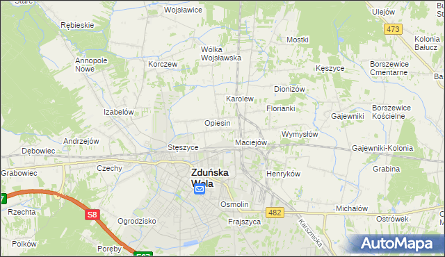 mapa Janiszewice, Janiszewice na mapie Targeo