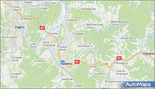 mapa Jankowce, Jankowce na mapie Targeo