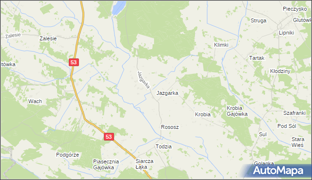 mapa Jazgarka, Jazgarka na mapie Targeo