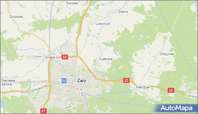 mapa Kadłubia, Kadłubia na mapie Targeo